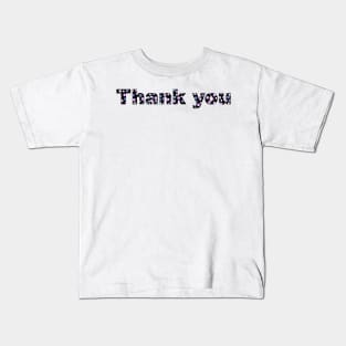 Thank you, with colored letters with dots in English language Kids T-Shirt